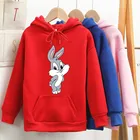Модные толстовки унисекс в виде кролика, уличная одежда в стиле Харадзюку, милая Женская толстовка с капюшоном, толстый теплый Повседневный пуловер из флиса в стиле хип-хоп