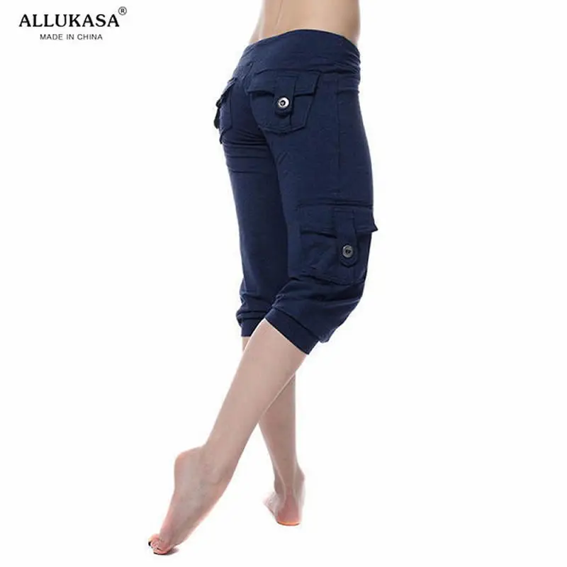 

2020 top Solid Short Pants Women Cropped Pants Calf-length Trousers Spring Ladies Casual Stretchy Pants drawstring sweatpants