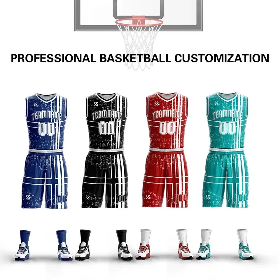 

Wholesale Men Kids Basketball Jerseys Colorful Sets Uniforms Sport Kit Clothing Shirts Shorts Suits DIY Custom