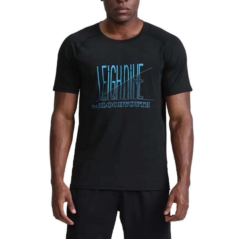 

Summer New Short-Sleeved T-shirt Men's Quick-Drying Elastic Breathable T-shirt Cross-Border for Casual Running Fitness Clothes
