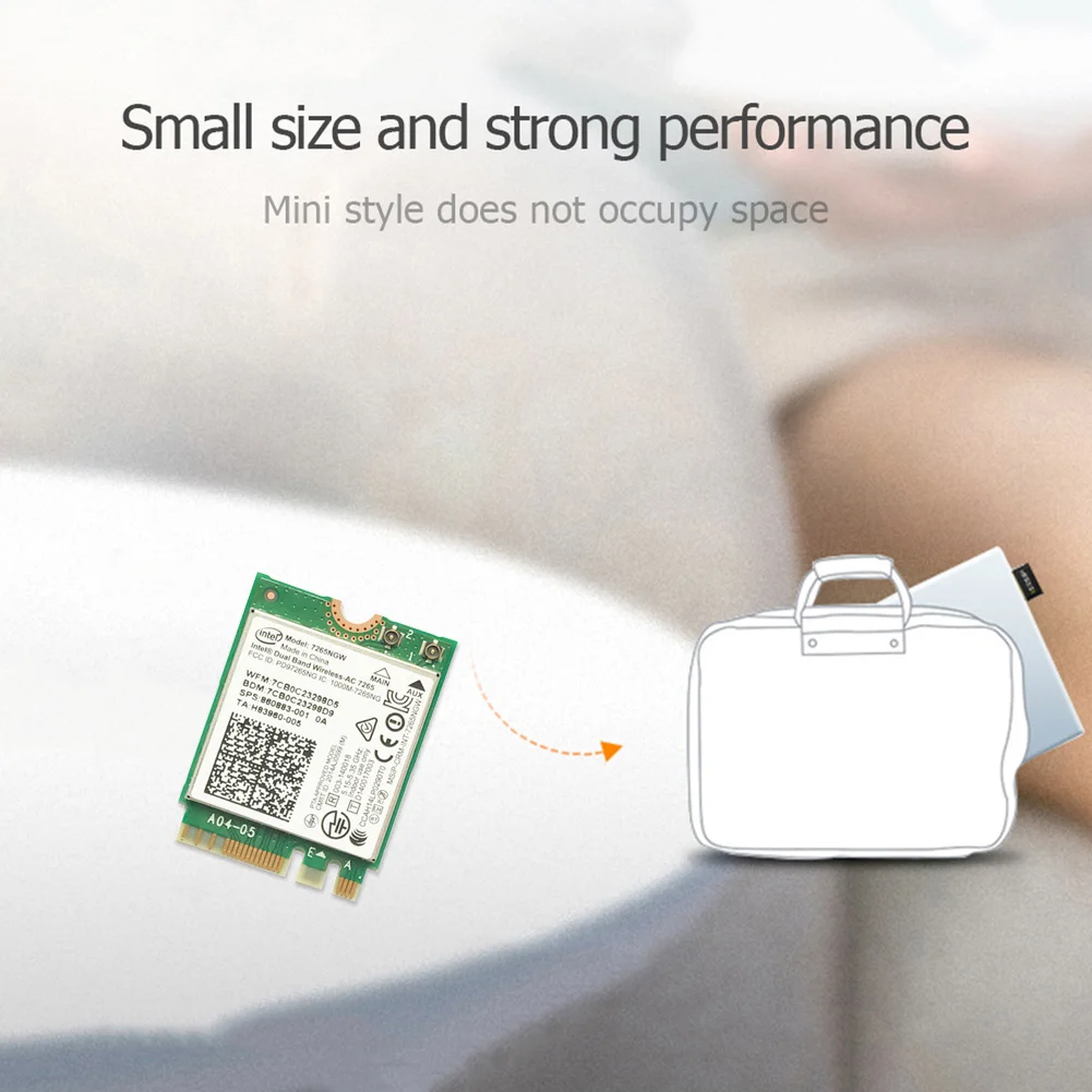 Новинка для Intel Dual band Wireless N 7265 7265NGW 802.11N 2x2 WiFi 300 Мбит/с NGFF M.2 карта 7265NB 2 4G/5G|Сетевые