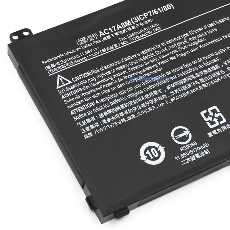 Аккумулятор для ноутбука HONGHAY AC17A8M 11 55 V 5360mAh Acer Spin 3 SP314-52-549T SP314-52-331FP SP314 SF314 |