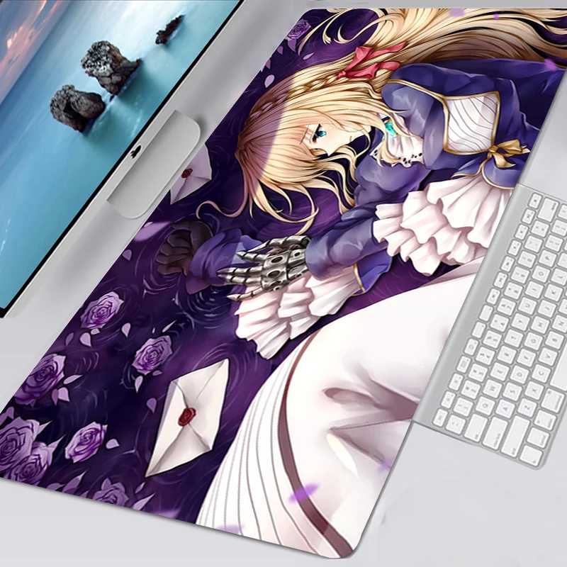 

Mousepad Gaming Accessories Non-slip Mouse Pad Anime XXL Mausepad Tappetino Mouse Keyboard Mat Tapis De Souris Violet Evergarden