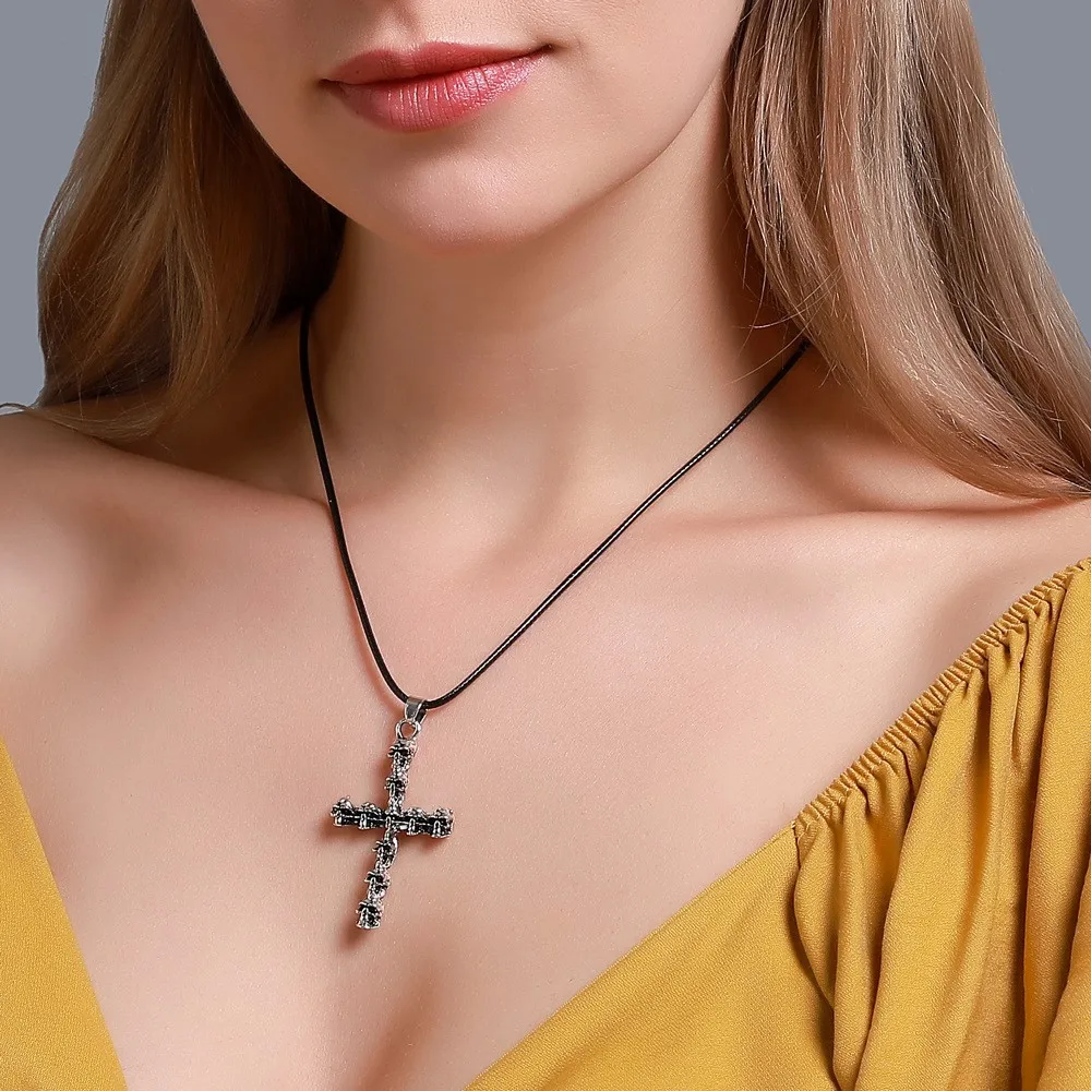 

Necklaces for Women Retro Cross Skull Ancient Silver colour Necklace Gothic Halloween Men's Choker Chain jewelry Gift 2020 Trend