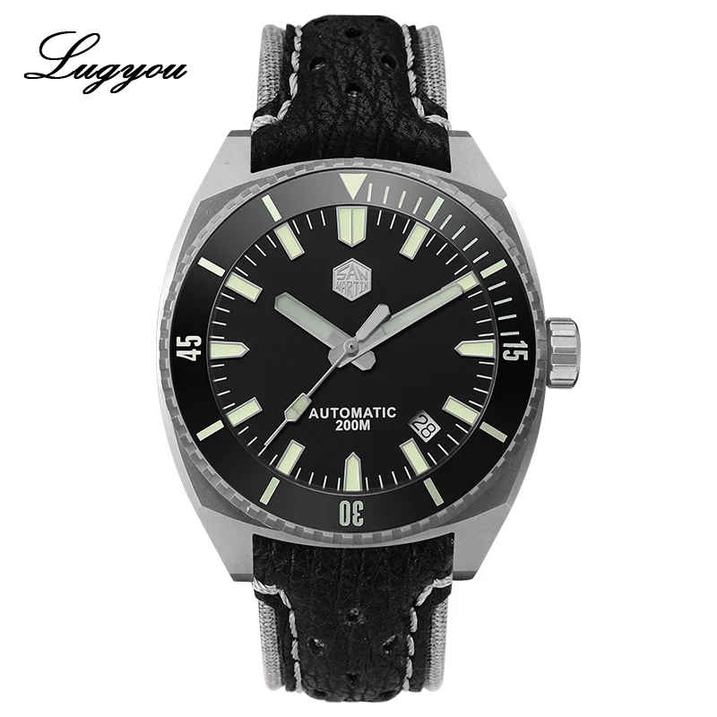 Lugyou San Martin Diver Мужские часы титановый класс 5 купольный Сапфир Автоматический