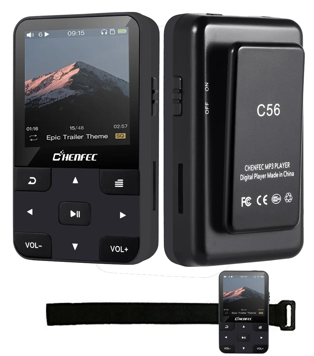 MP3-плеер с зажимом Bluetooth 4,0 HIFI музыкальный плеер 16 ГБ с шагомером FM радио рекордер поддержка TF карты+ повязка на руку