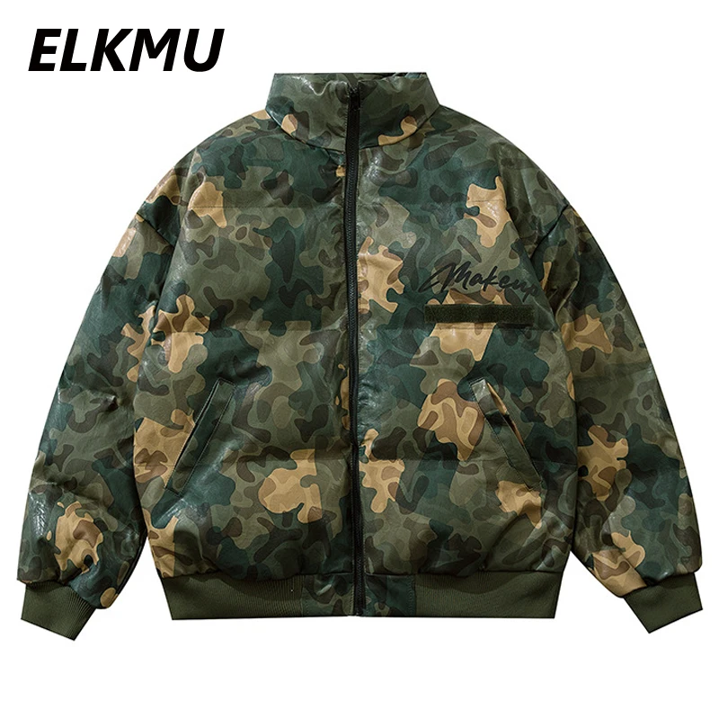 

Уличная одежда ELKMU, зимние парки, мужские камуфляжные куртки в стиле хип-хоп, толстые пальто, мужская верхняя одежда большого размера, парка ...