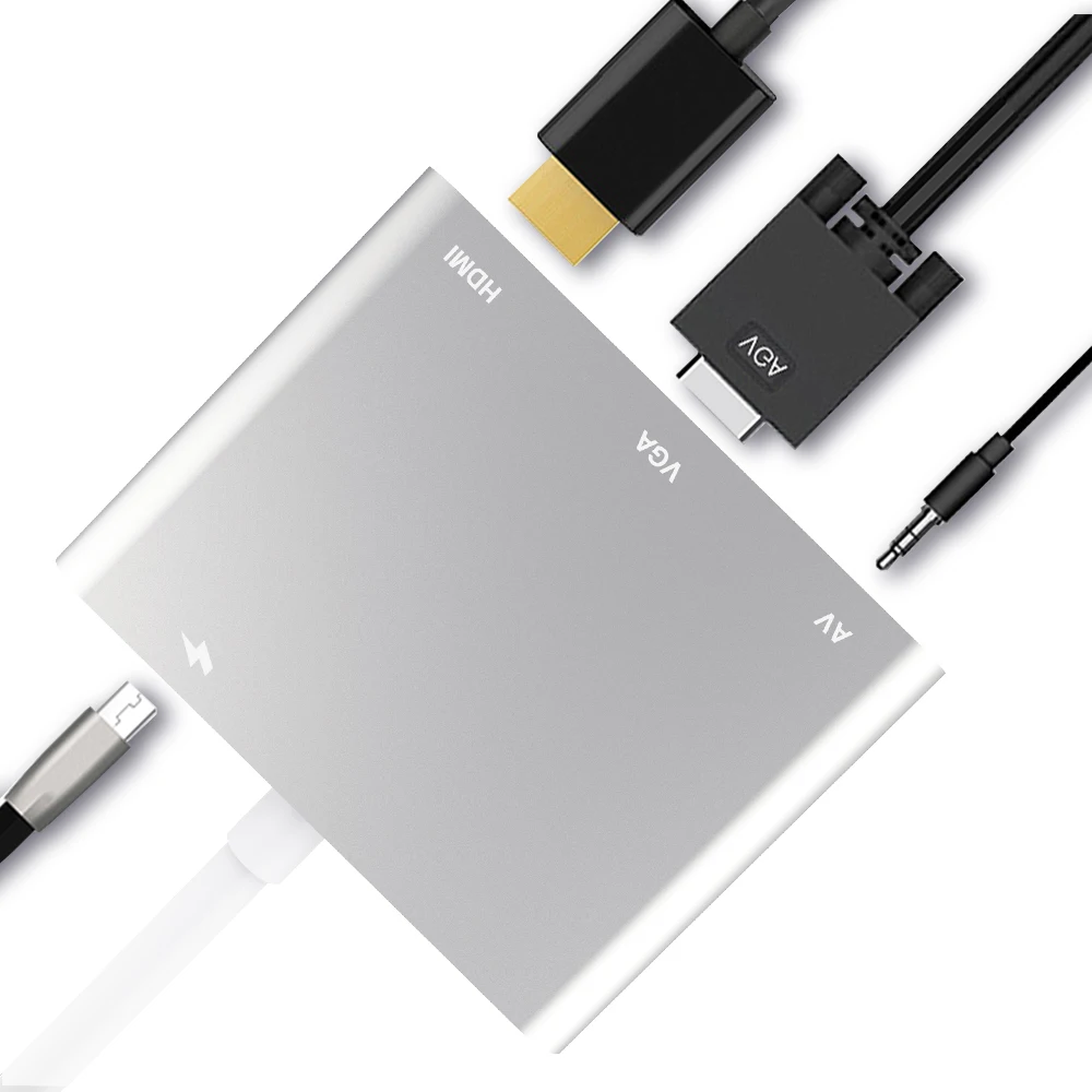 Адаптер USB C новинка 2020 адаптер 4K 1080P для освещения в HDMI Digital AV VGA Micro совместимый с