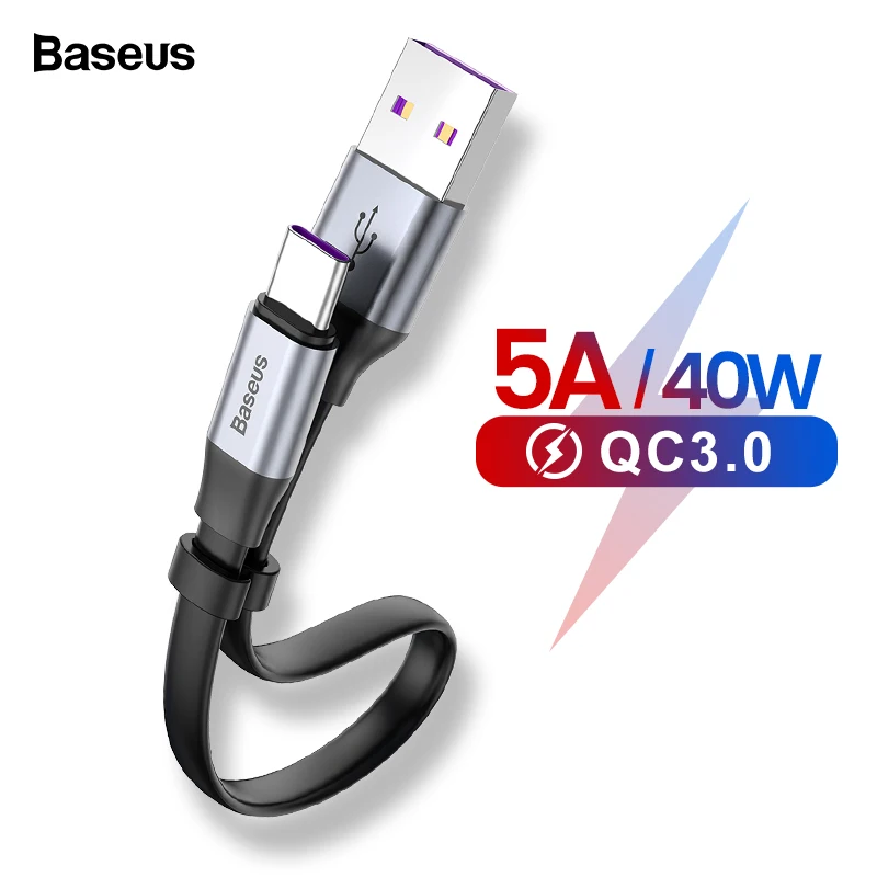 Baseus USB C кабель 5A usb type C кабель для huawei P30 P20 mate 20 P10 Pro Lite Быстрая зарядка зарядное устройство для Xiaomi Mi type-c кабель