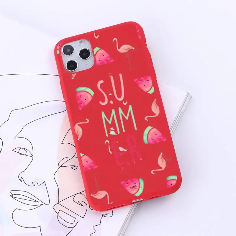 

Watermelon summer fruit Phone Case Candy Color for iPhone 6 7 8 11 12 s mini pro X XS XR MAX Plus