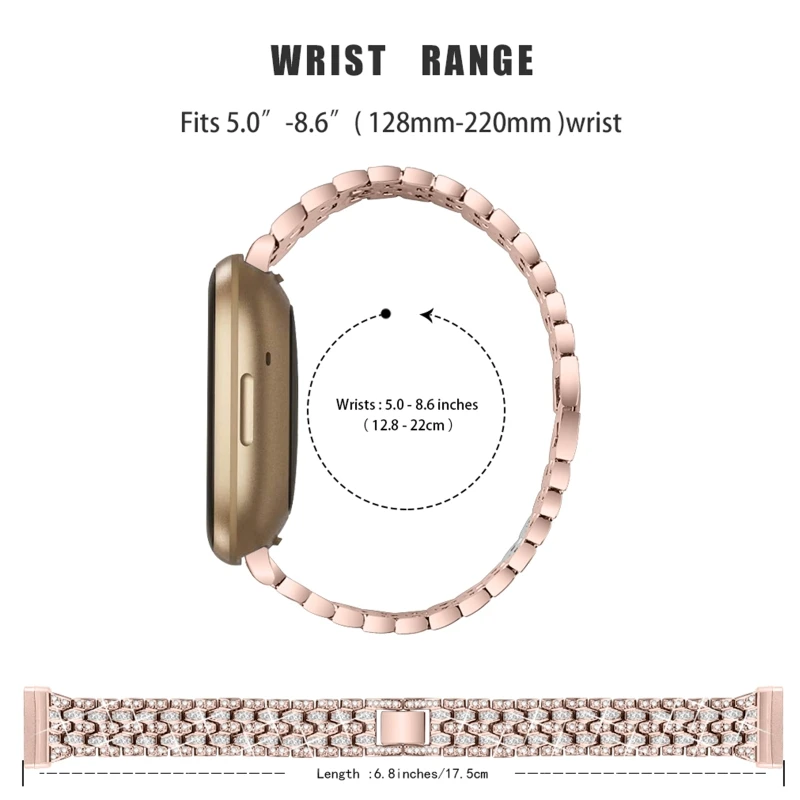 

Durable Metal Zinc Alloy Strap Wristband Watch Band Wrist Strap For Fitbit Versa3/Sense Replacement Smart Watch Accessories