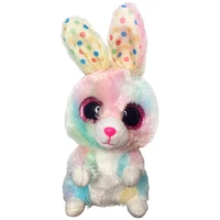ty beanie big glitter eyes bubby rainbow bunny plush animal toys stuffed rabbit boos 15cm