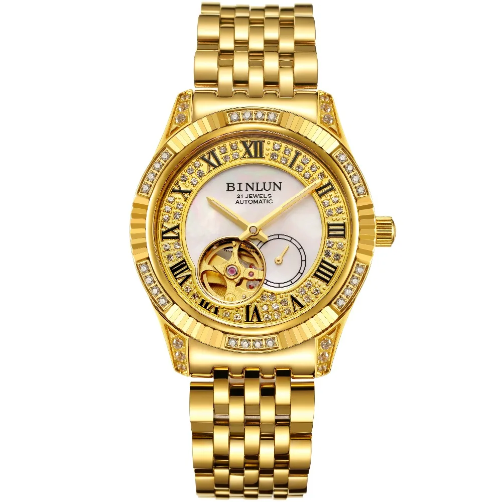 All gold 2 Лидирующий бренд, часы для мужчин, 18K золото, Роскошные автоматические механические часы, Rolexable, водонепроницаемые, устойчивый к царапинам, циферблат, механические мужские часы - Цвет: All gold 2