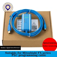 usb sc09 fx isolation programming cable suitable for mitsubishi fx all series fx2n fx3u fx1n plc isolated adapter