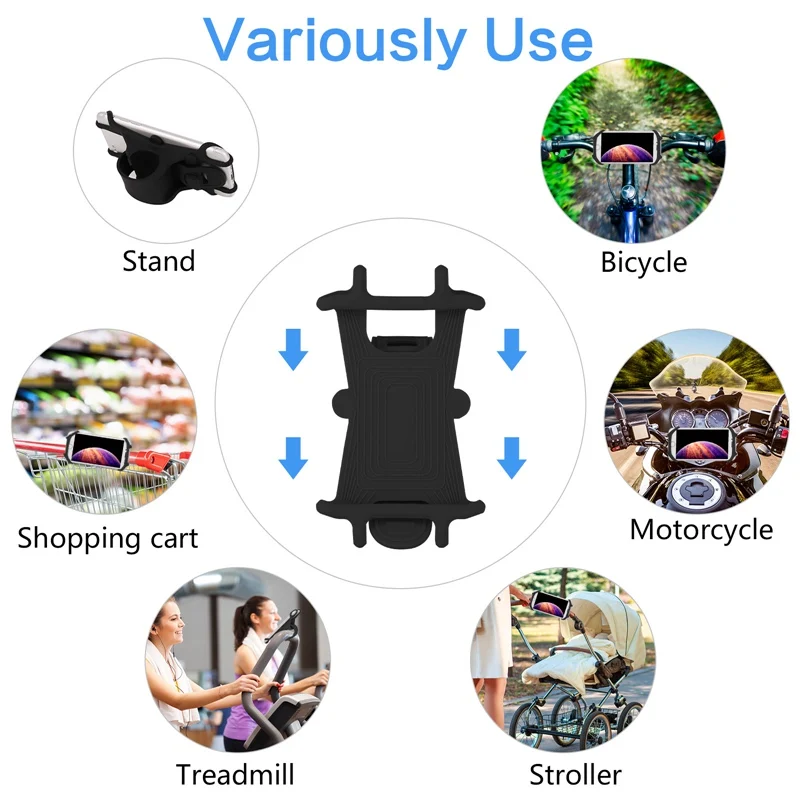 

Universal Mobile Phone Silicone Holder Bike Bicycle Motorcycle Buckle Pull Silica Gel Nonslip Cellphone GPS Handlebar Stand