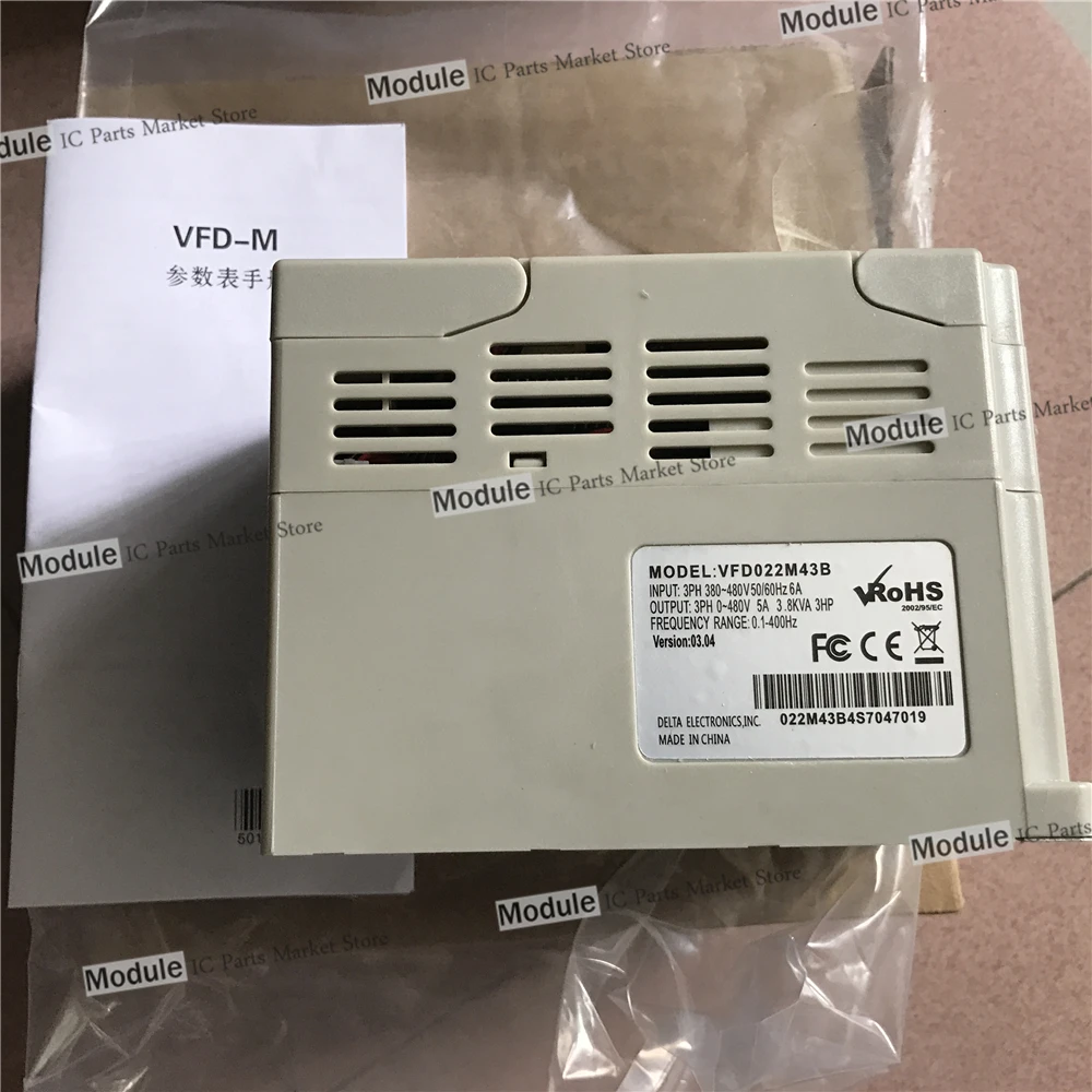 Вход 3ph 380V Выход инвертор VFD022M43B 2 KW-380V 0 ~ 480V 5A 1 400Hz 2.2kW 3 фазы Новый и оригинальный |
