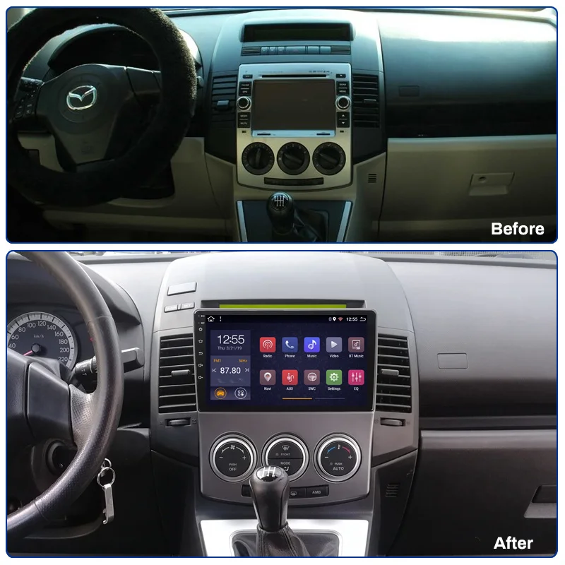 Android 9 автомобильный Радио dvd плеер для Mazda 5 2005 2010 gps ГЛОНАСС Навигация Аудио Видео