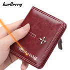 Новинка 2021, женские мини-кошельки с бесплатной гравировкой имени, модные маленькие кошельки на молнии, качественный Женский кошелек из искусственной кожи, кошелек с держателем для карт