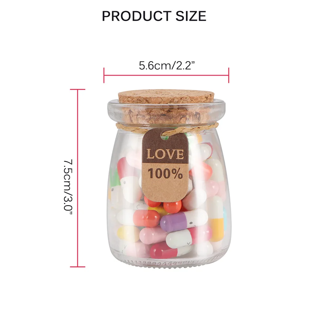 Флакон для сообщений капсулы буквы милые таблетки любви полностью прозрачная