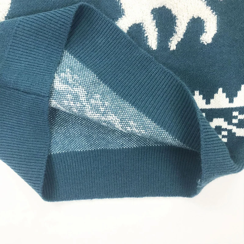 Пуловер с милыми лосями в рождественском стиле жаккардовый свитер женский