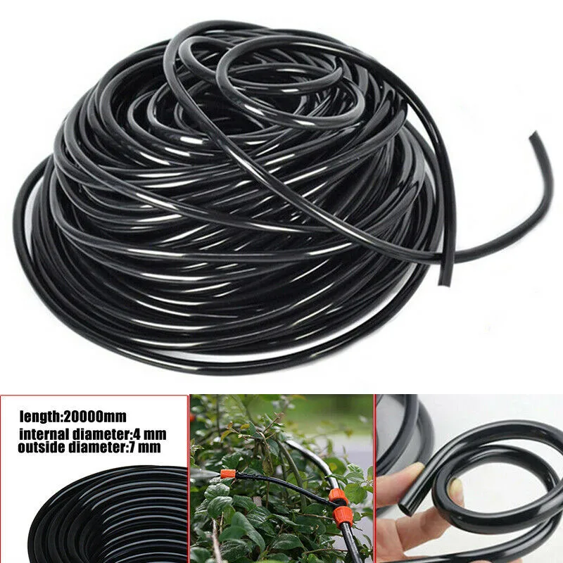 Прочная черная трубка 4 мм система капельного орошения микро шланг из ПВХ