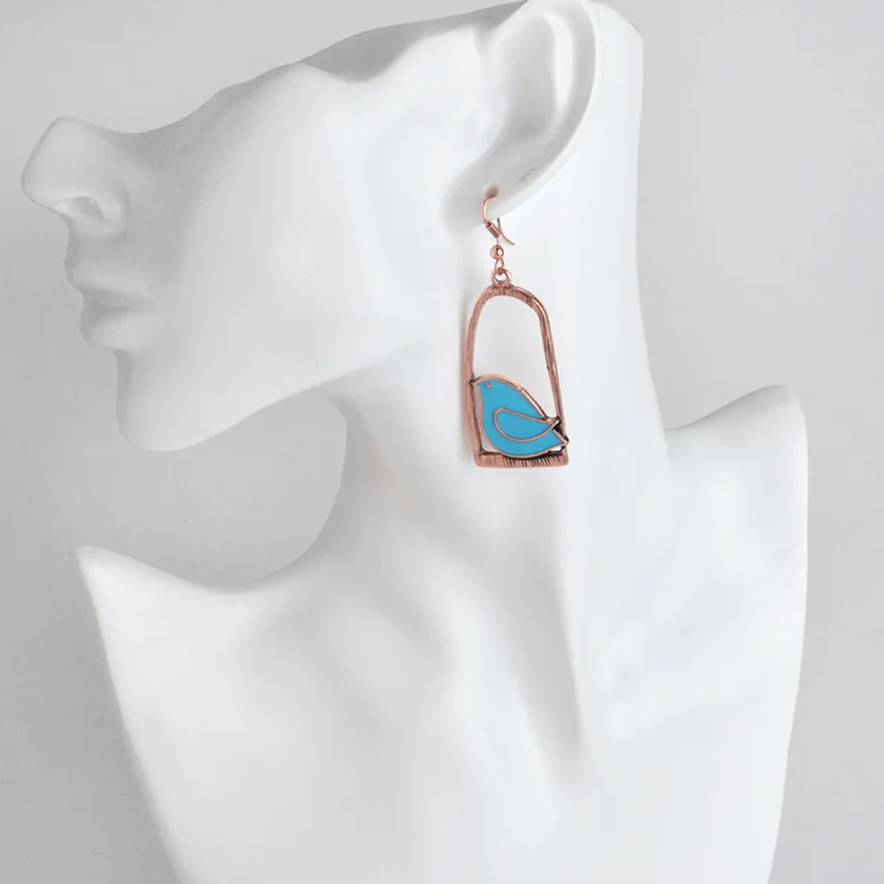 Женские и женские асимметричные серьги-подвески 3 стиля с птицами модные