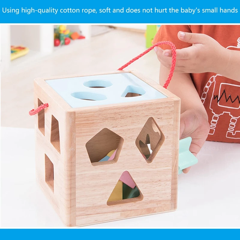 

Shape Sorting Cube Baby Toddler Toy Classic Wooden Toy Gift for Kids Learning Educational Color Recognition Toys