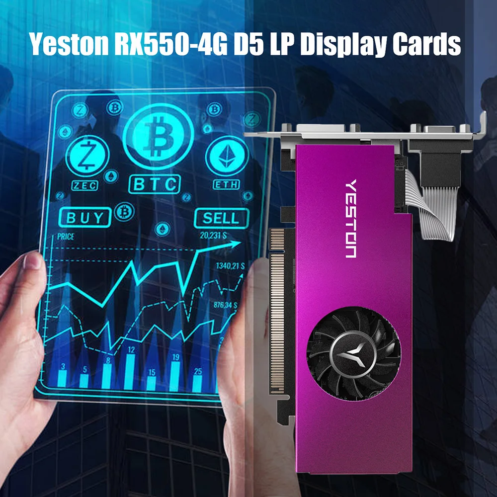 Kaufen Yeston Radeon RX550 4G D5 LP XL GPU 4GB GDDR5 128bit Desktop Computer PC Video Graphics Karten Unterstützung VGA/DVI-D/HDMI PCI-E 3,0