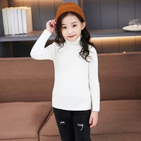 autumn winter ribbed knitted turtleneck sweater teen girls turtleneck pullovers casual children long sleeve white jumper tops