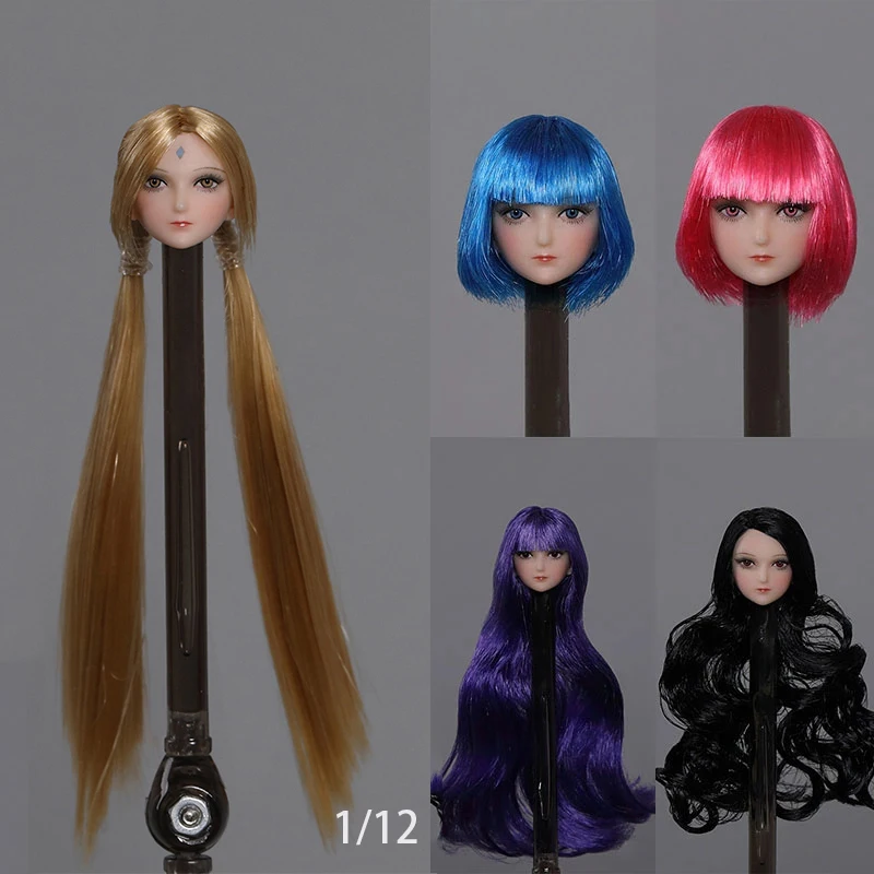 

Iminitoys M005 1/12 красивая девушка аниме голова Скульптура женская голова резьба модель подходит 6 ''TBL фигурку тела