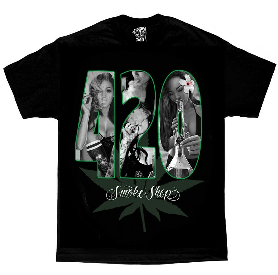 

Dga David Gonzales Art 420 Smoke Shop Harajuku Streetwear Shirt Men Weed Bong Smoking Tattoo T Shirt