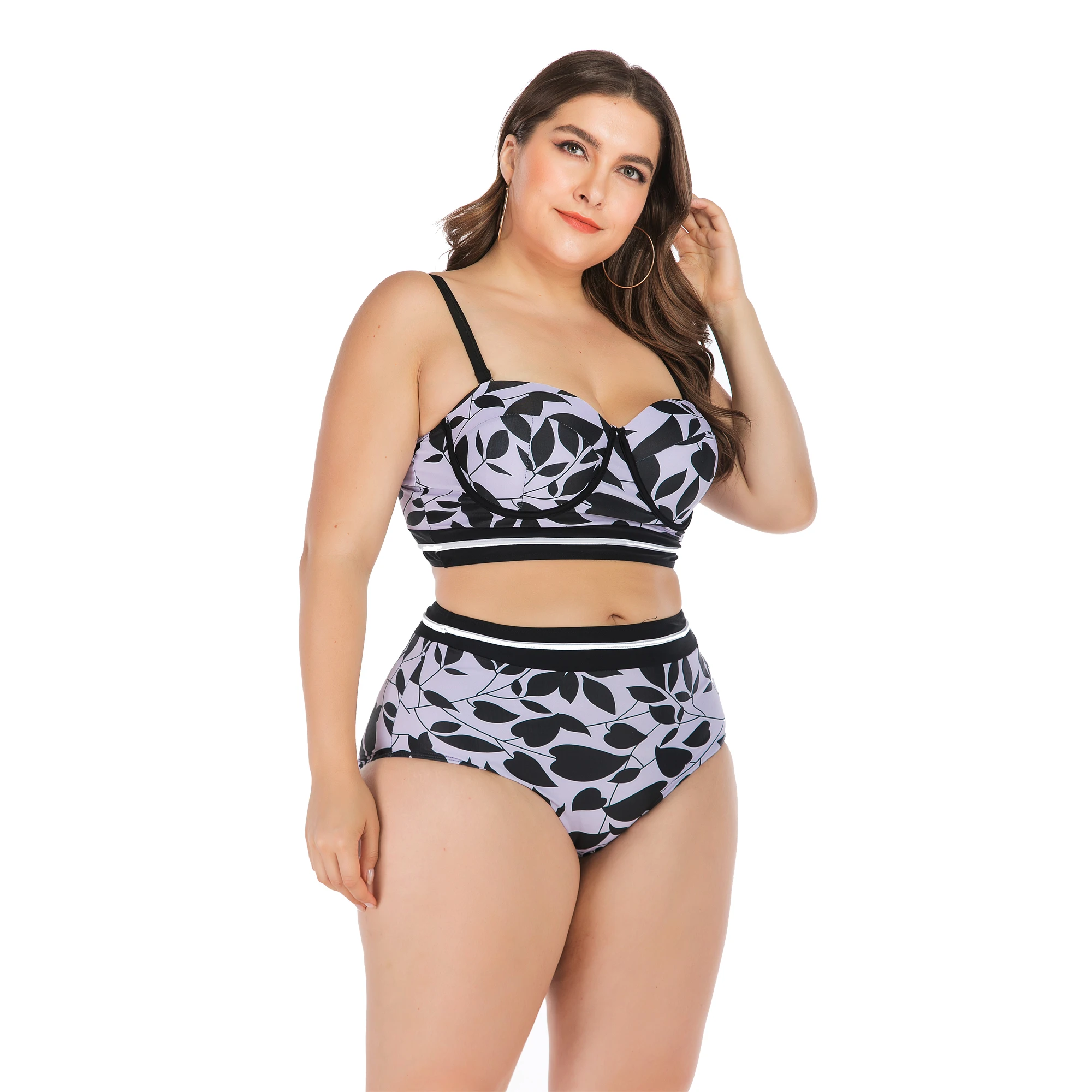 Черно белые экологические купальные костюмы с принтом новый сексуальный