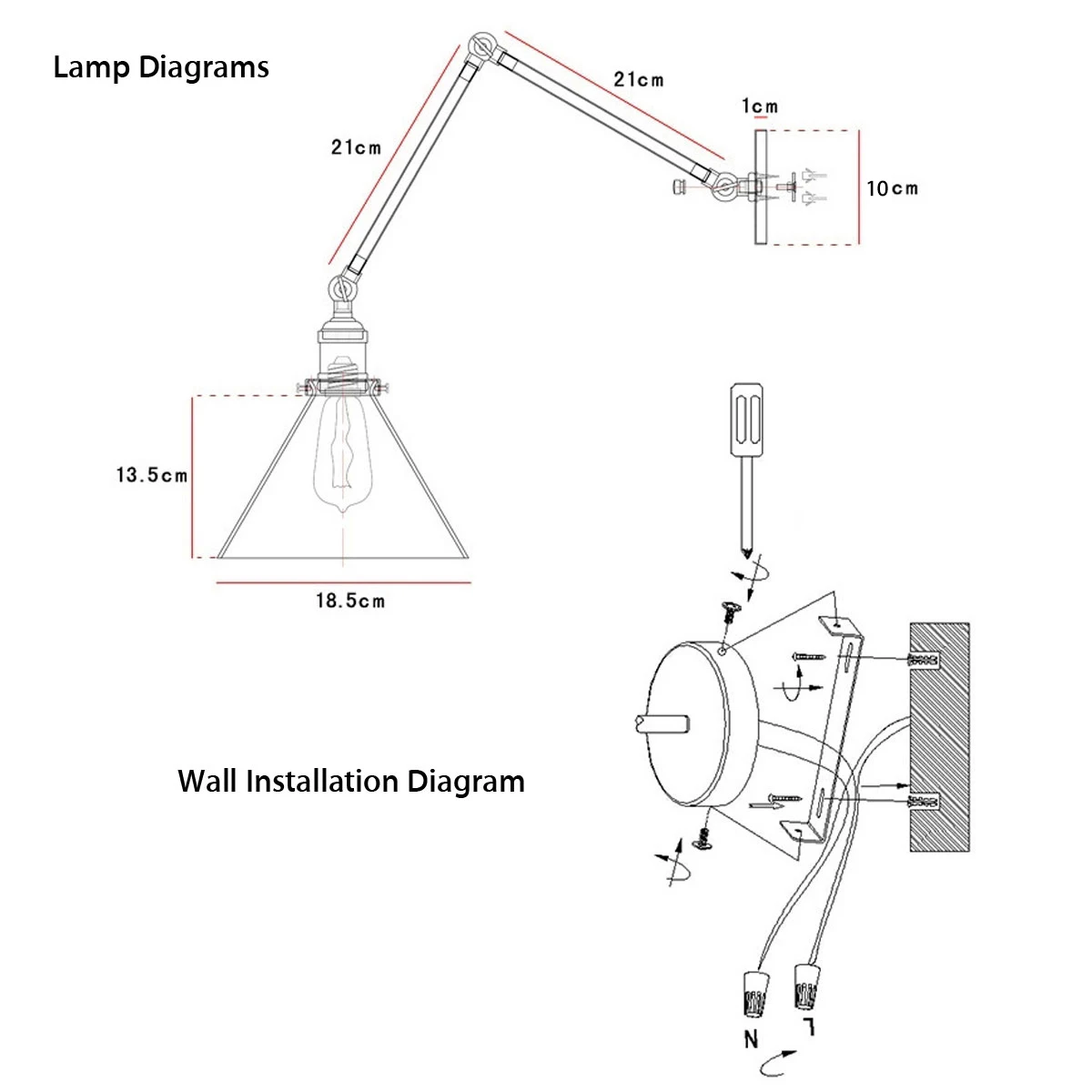 

NEW 270 Adjustable Vintage Industrial Wall Sconce Lights Wall lamp Retro Wall Lamp Indoor Bedroom Bathroom Balcony Lamp