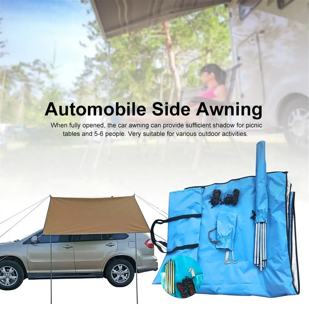 

Car Awning Rooftop Rain Canopy Sun Sail Shade Outdoor Auto Tent SUV Self-driving Activities Equipment Windproof For 5-6 People