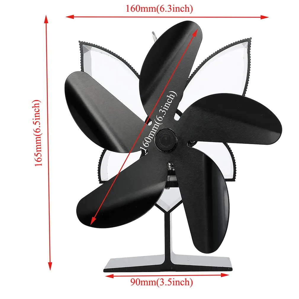 

SF201S Thermal Power Fireplace Heater Five Blades Fireplace Heating Fan Efficient Air Heater Low Noise Fan