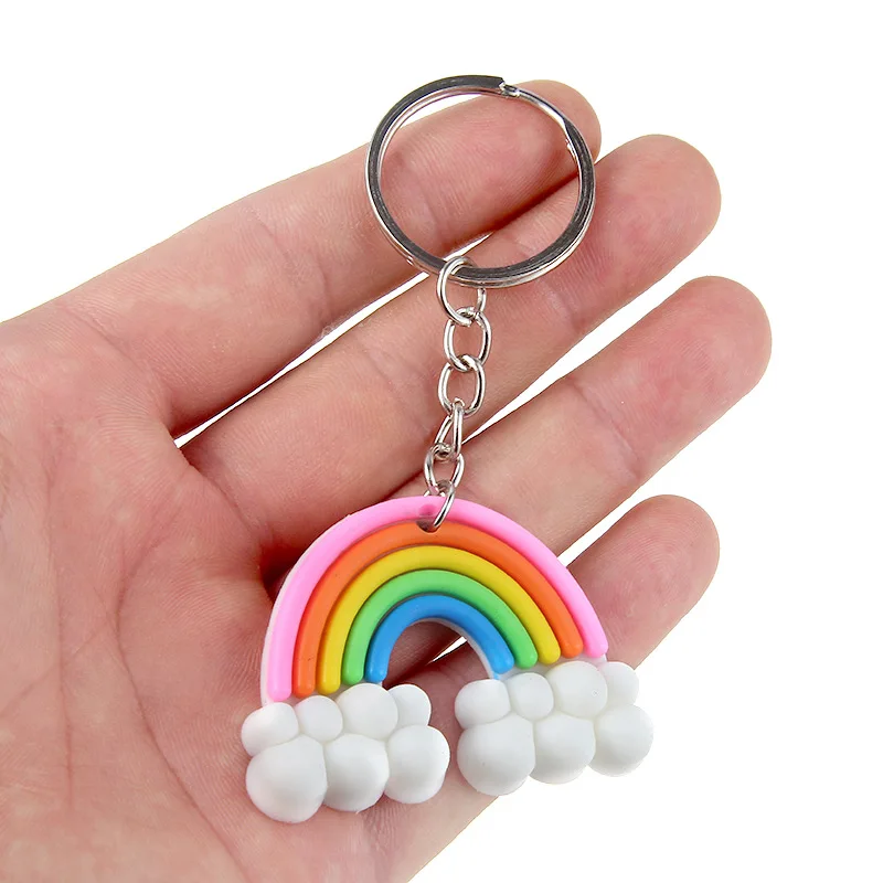 Креативный цветной Радужный брелок с облаком силиконовый для девочек модные