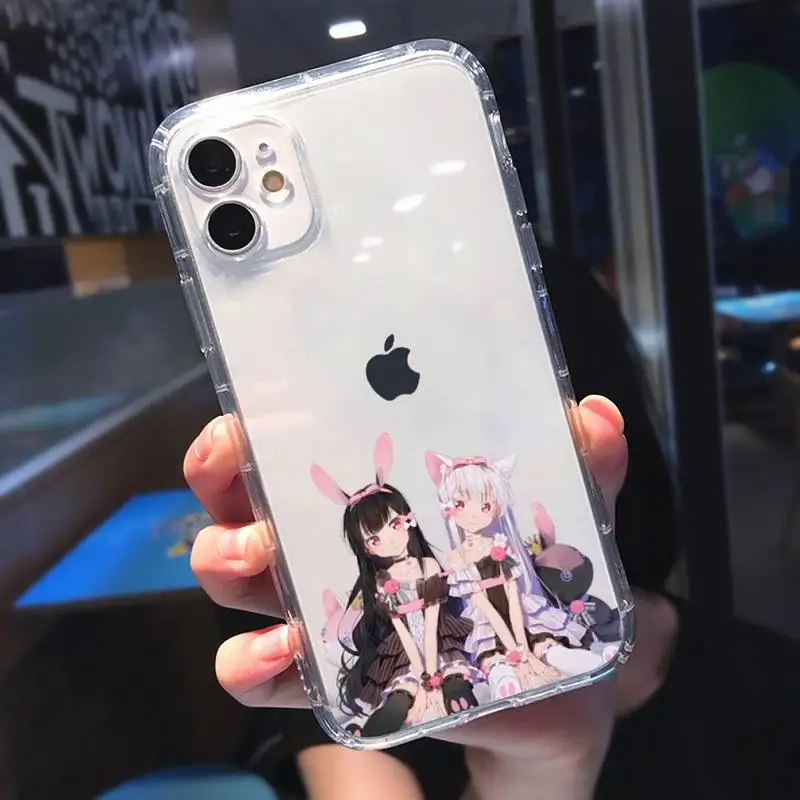 

Cute cat girl sweetheart Phone Case Transparent soft For iphone 5 5s 5c se 6 6s 7 8 11 12 plus mini x xs xr pro max