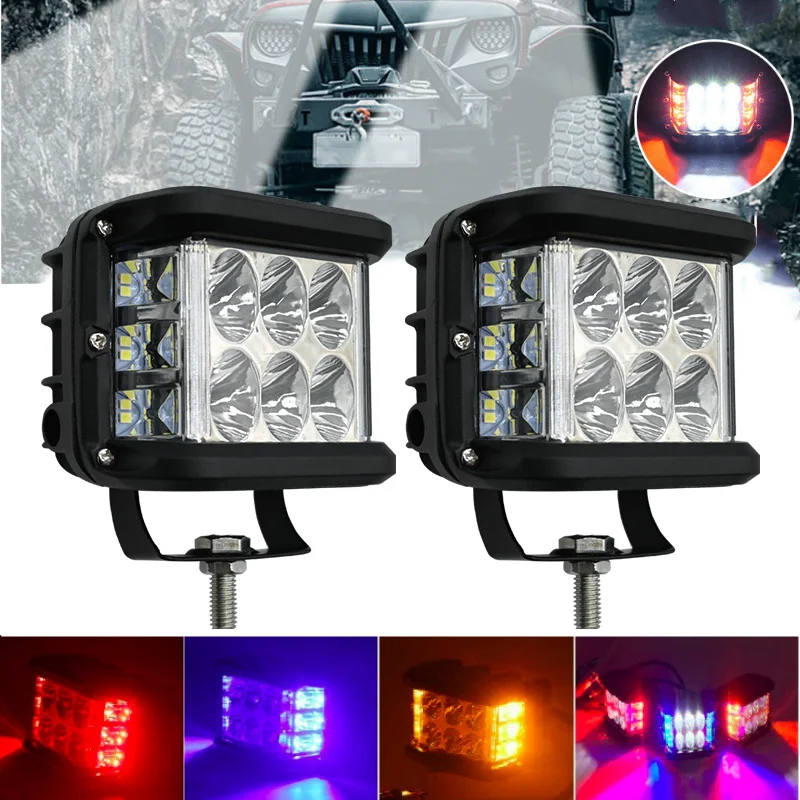 

2Pcs/set 4"Inch 45 W Side Shooter Pods Combo LED Work Light Strobe Lamps Fog ATV SUV Trucks LED Driving Lights