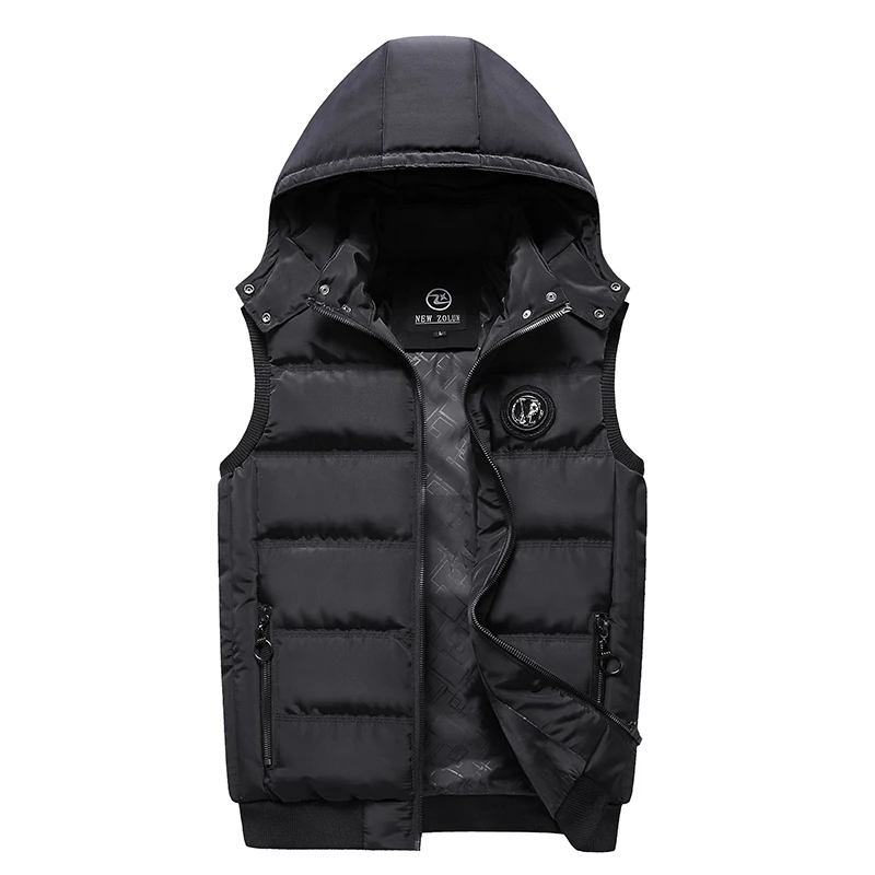 

Down Vest Men Autumn Winter Men's Sleeveless Jacket Casual Men's Waistcoat Hooded Vest Hat Detachable New 2021 Outer Vest homme