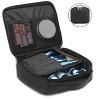 travel cosmetic bag for women and men leather makeup case with removable brush holder cosmetic case with elastic fixing strap