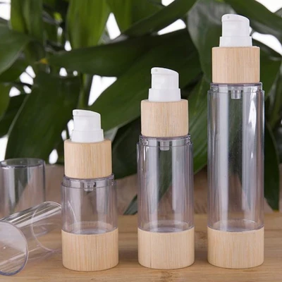 

10pcs/lot Bamboo 20ml 30ml 50ml 80ml 100ml 120ml Empty Airless Vacuum Pump Bottles for Makeup Cream Serum Lotion Skin Care
