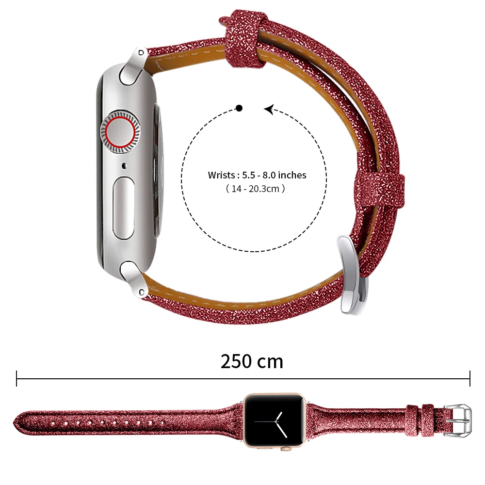 Ремешок Joyozy из натуральной кожи для Apple Watch 38 мм/40 мм/42 мм/44 мм кожаный ремешок iwatch серии для Apple Watch 5/4/3/2/1 - Цвет ремешка: style 1 Red