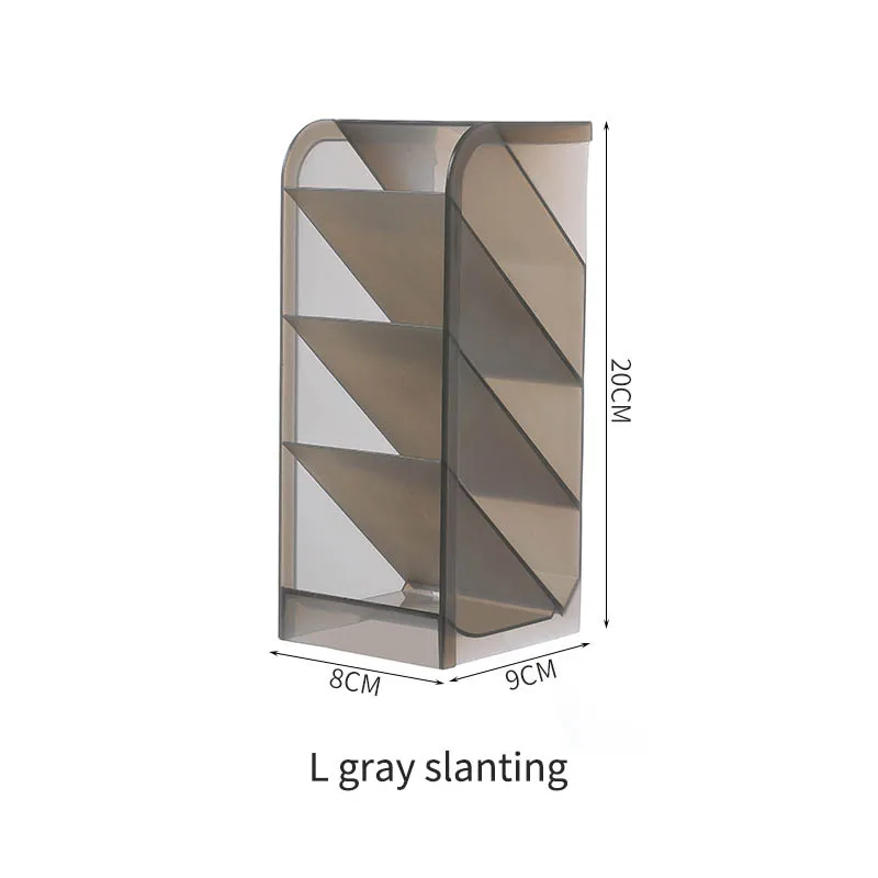 L gray slanting Портативный 4 сетки Макияж Косметический Держатель Sub-Grid разное хранилище Настольный ящик для хранения многофункциональный настольный карандаш ручка Органайзер - Цвет: L gray slanting