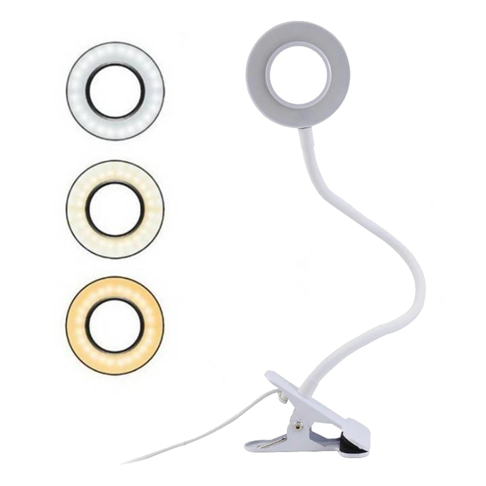 

Bedside USB Flexible Arm Reading LED Light Clip on Desk Lamp Nightlight Home