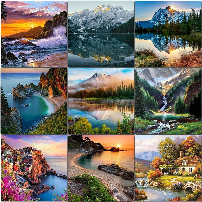 

JustPaint Painting By Numbers Sets Landscape DIY Home Decor картины по номерам 40*50 Paint On Canvas Wall Art Painted