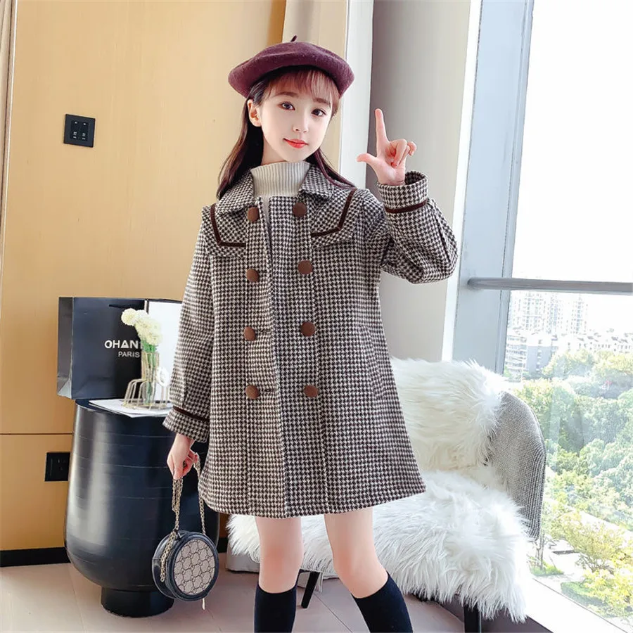 

Baby Girl Woolen Jacket Warm Infant Toddle Lapel Tweed Coat Winter Autumn Spring Baby Windbreaker Overcoat Clothes