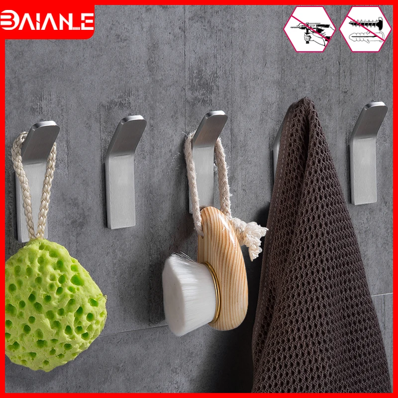 Крючки для халата самоклеящиеся крючки ванной комнаты настенные из нержавеющей