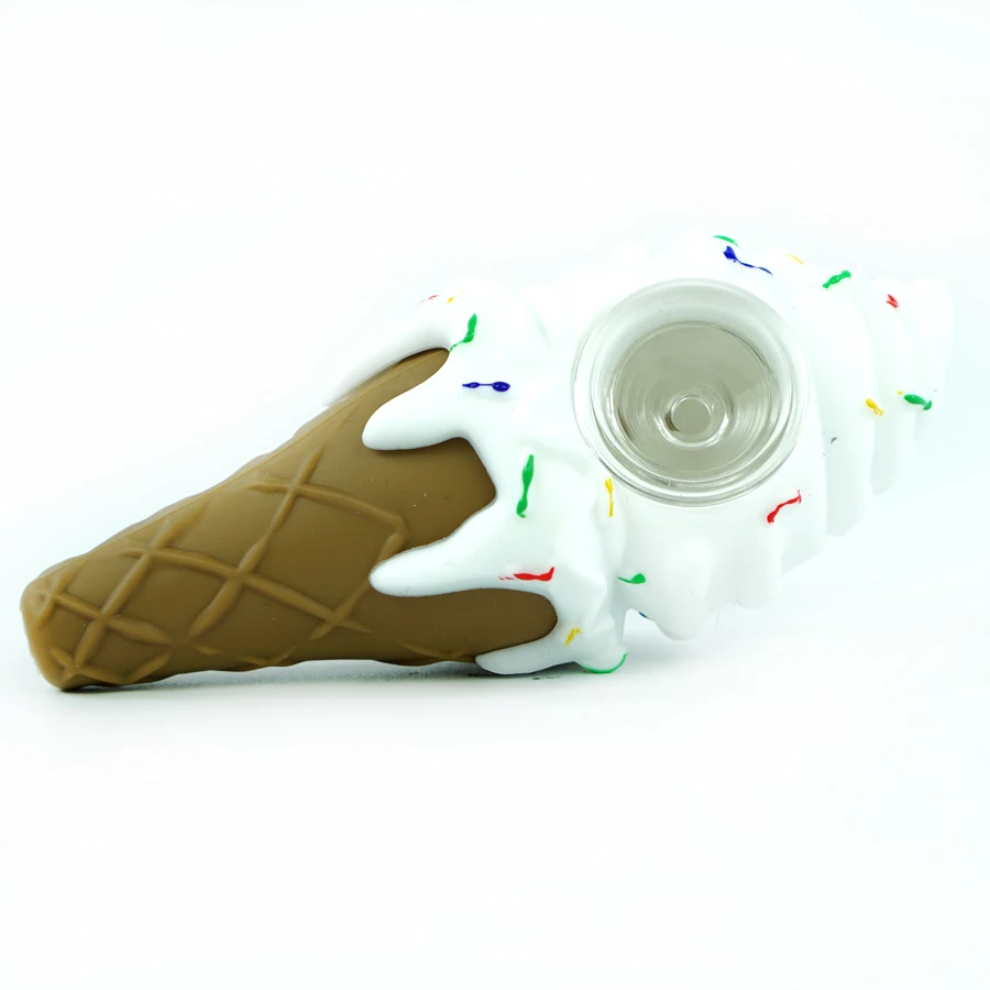 3 шт. креативная смешная курительные трубки мороженого труба силикона с рисунком