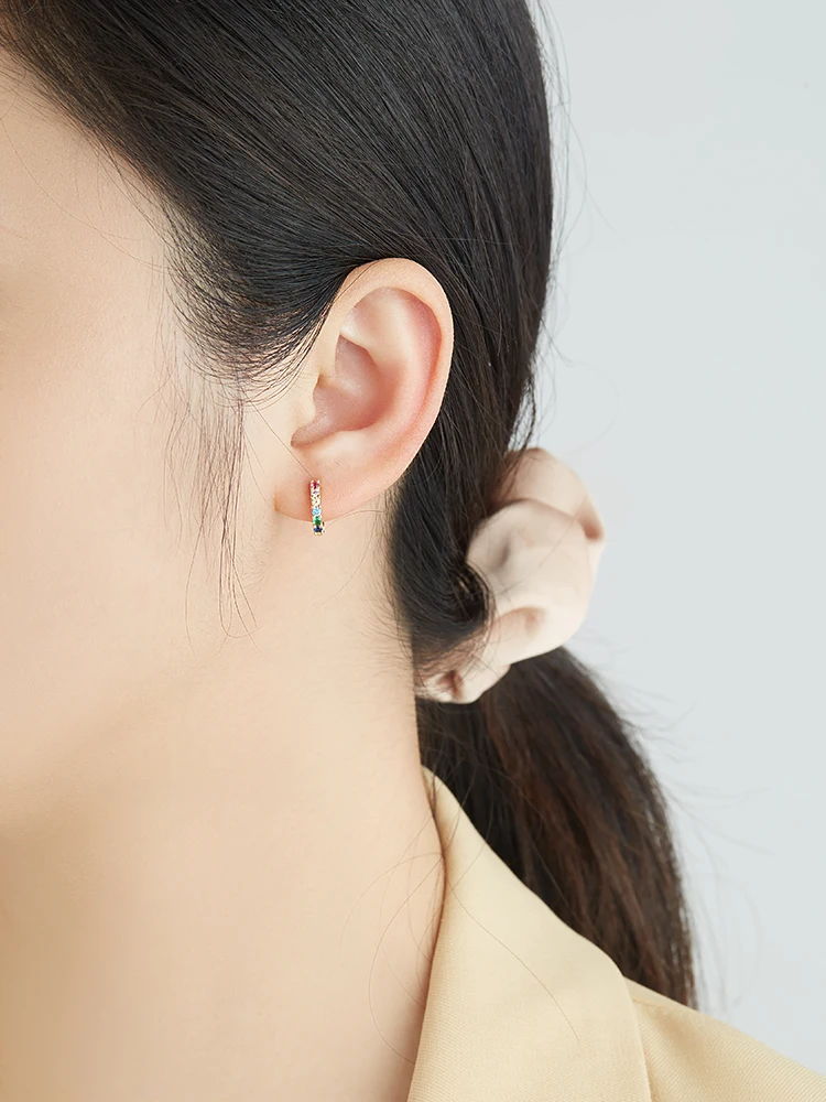 

SILVERHOO 925 Sterling Silver Earring For Women Fine Jewelry High Quality Cubic Zircon Irregular Lady Earrings Best Selling Gift