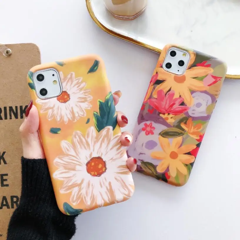 Ретро арт Картина маслом цветок листья чехол для телефона iPhone 11 Pro XS Max XR X 10 6 6S 7 8 Plus
